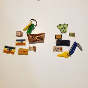Vintage Barbie and Ken purse & wallet credit cards ID keys Money vtg handmade